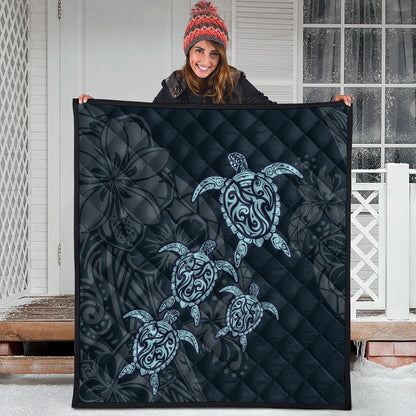 Hawaii Premium Quilt Plumeria Polynesian Deep Sea Turtle