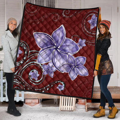 Hawaii Premium Quilt Plumeria Violet Polynesia Red