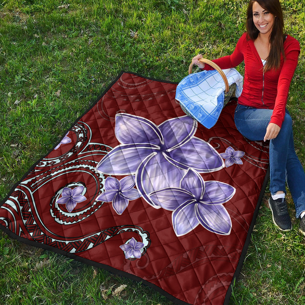 Hawaii Premium Quilt Plumeria Violet Polynesia Red