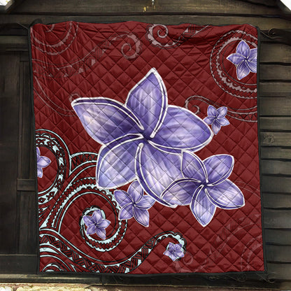 Hawaii Premium Quilt Plumeria Violet Polynesia Red