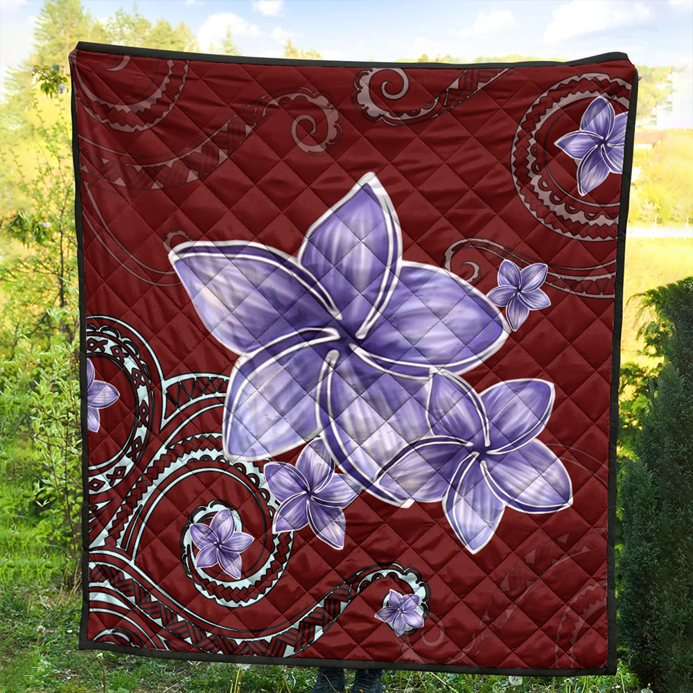 Hawaii Premium Quilt Plumeria Violet Polynesia Red