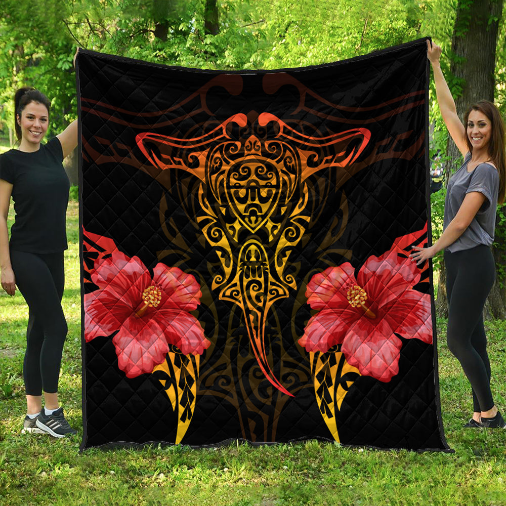Hawaii Premium Quilt Polynesian Hibiscus Animal