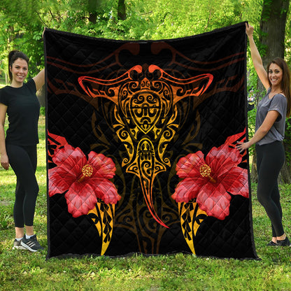 Hawaii Premium Quilt Polynesian Hibiscus Animal