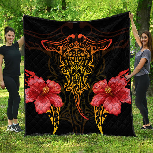 Hawaii Premium Quilt Polynesian Hibiscus Animal