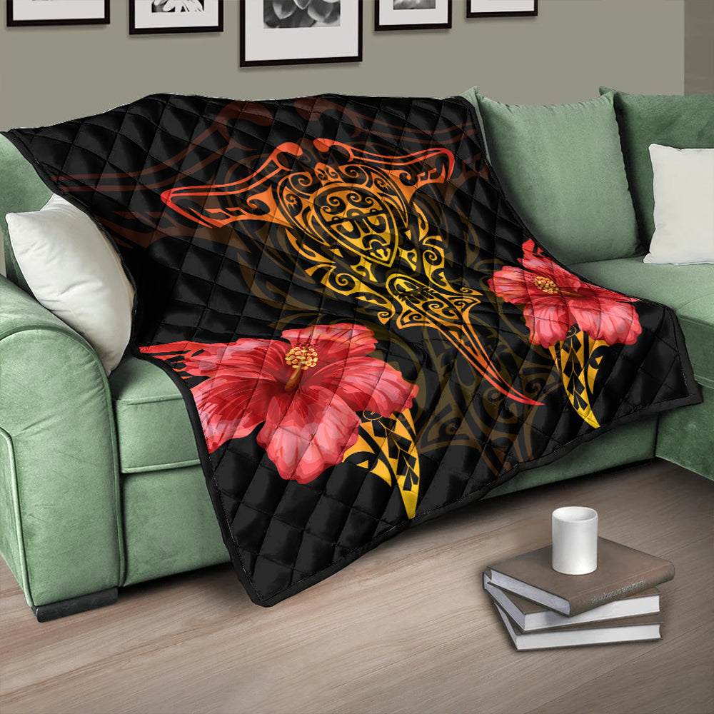 Hawaii Premium Quilt Polynesian Hibiscus Animal