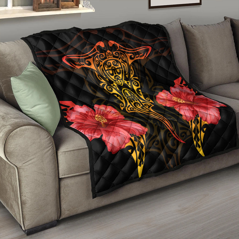 Hawaii Premium Quilt Polynesian Hibiscus Animal