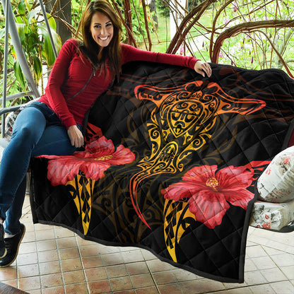 Hawaii Premium Quilt Polynesian Hibiscus Animal