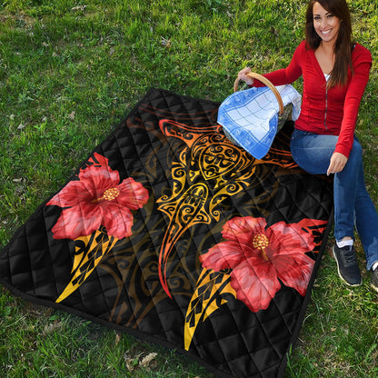 Hawaii Premium Quilt Polynesian Hibiscus Animal