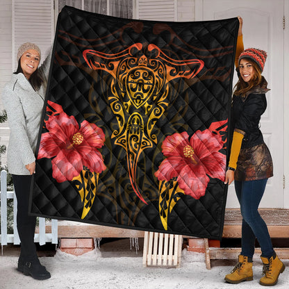 Hawaii Premium Quilt Polynesian Hibiscus Animal