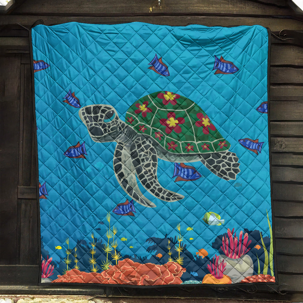 Hawaii Premium Quilt Sea Cartoon