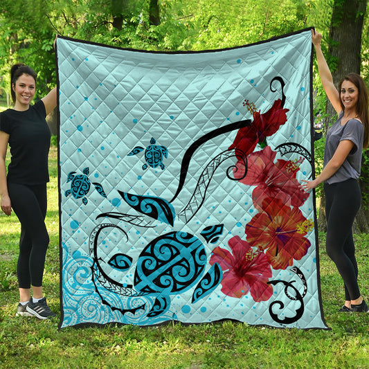 Hawaii Premium Quilt Sea Turtle Hibiscus