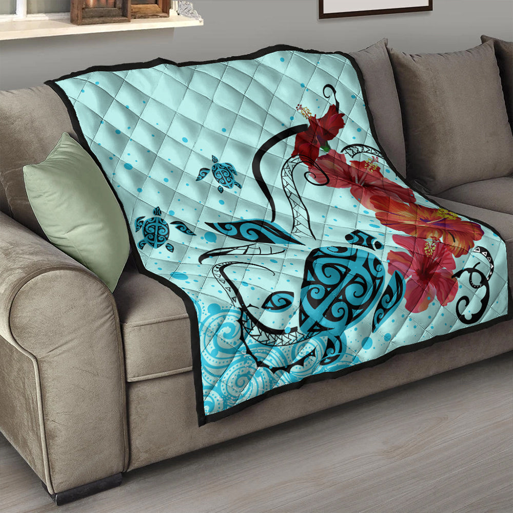 Hawaii Premium Quilt Sea Turtle Hibiscus