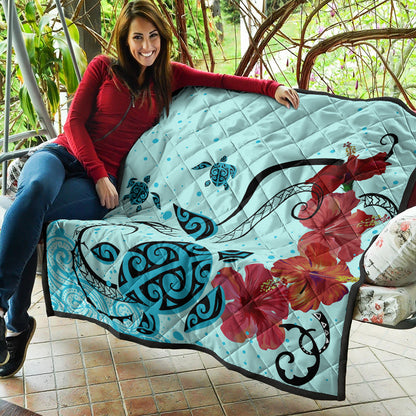 Hawaii Premium Quilt Sea Turtle Hibiscus
