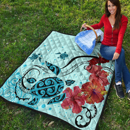 Hawaii Premium Quilt Sea Turtle Hibiscus