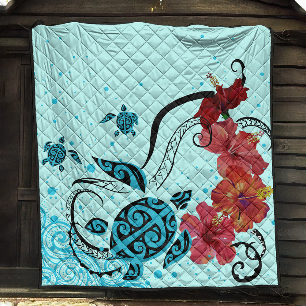 Hawaii Premium Quilt Sea Turtle Hibiscus