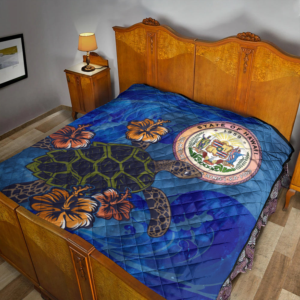 Hawaii Premium Quilt Seal Hibiscus Ocean Pin Light Turtle Sea