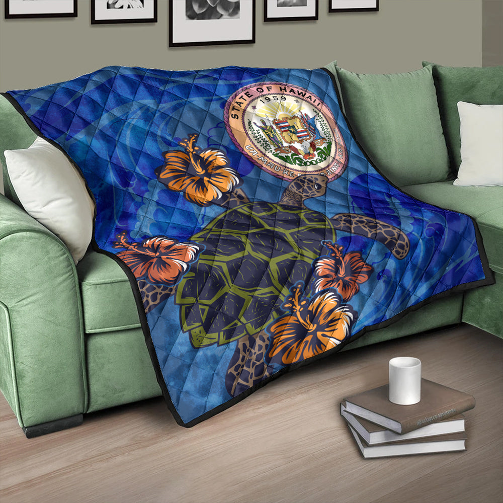 Hawaii Premium Quilt Seal Hibiscus Ocean Pin Light Turtle Sea