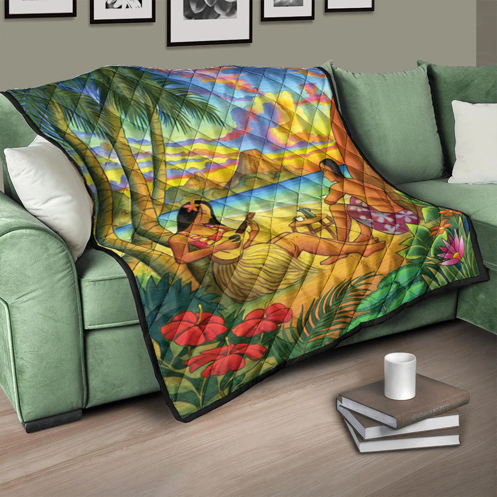 Hawaii Premium Quilt Sing A Song On A Beach