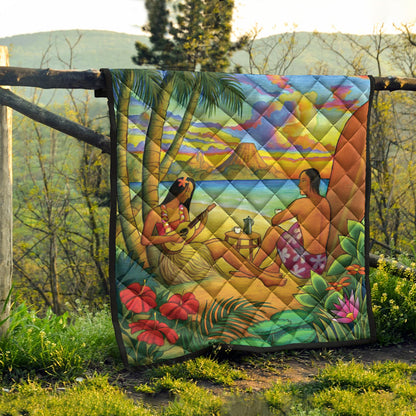 Hawaii Premium Quilt Sing A Song On A Beach