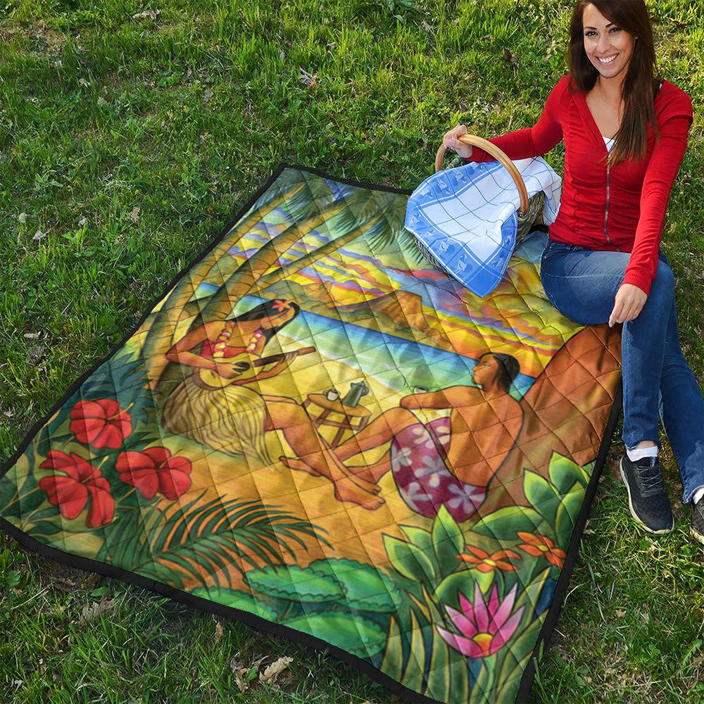 Hawaii Premium Quilt Sing A Song On A Beach