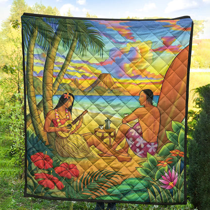 Hawaii Premium Quilt Sing A Song On A Beach