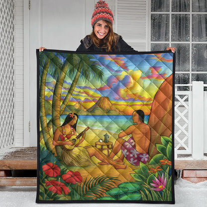 Hawaii Premium Quilt Sing A Song On A Beach