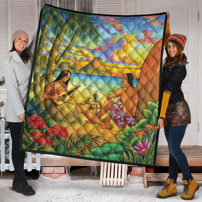 Hawaii Premium Quilt Sing A Song On A Beach
