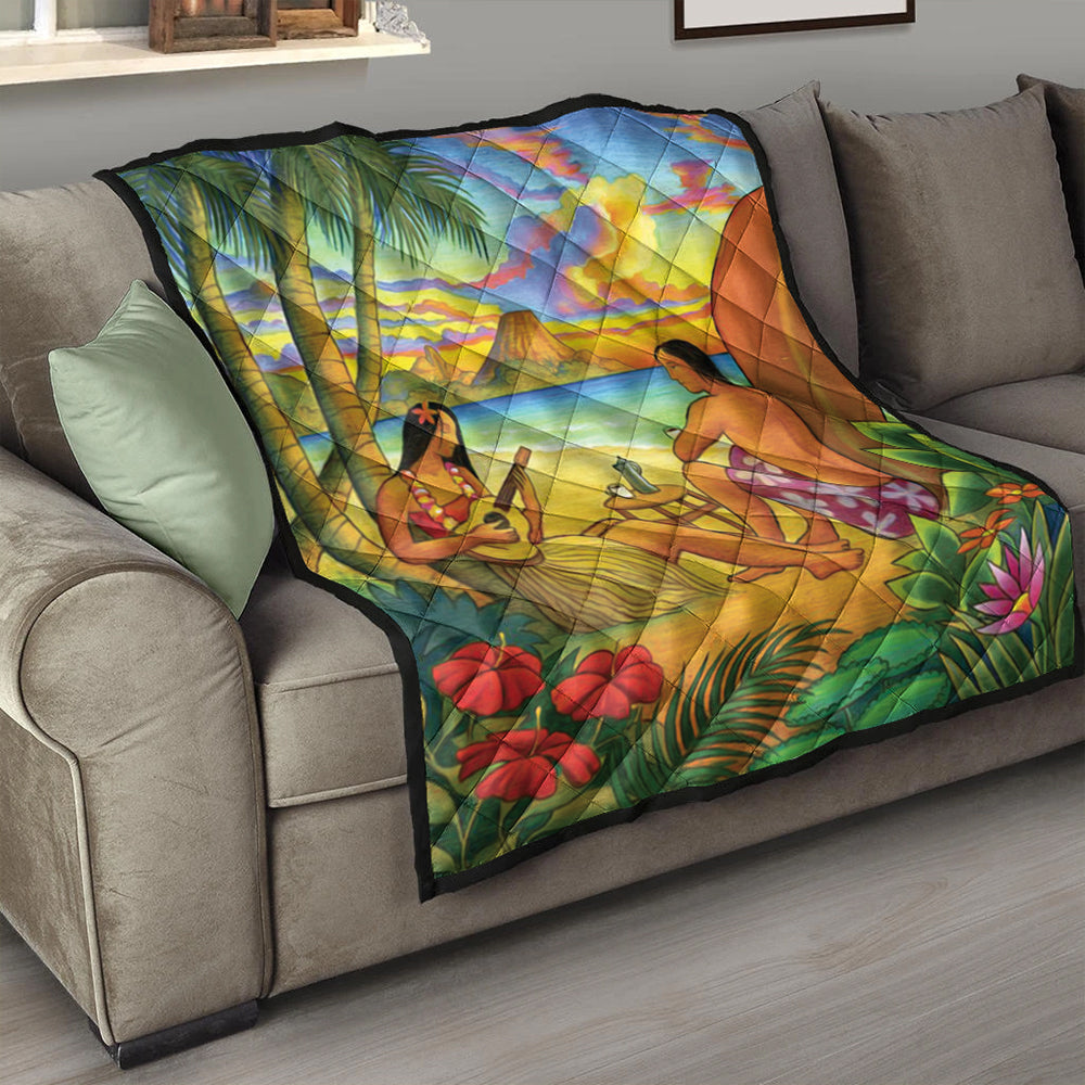 Hawaii Premium Quilt Sing A Song On A Beach
