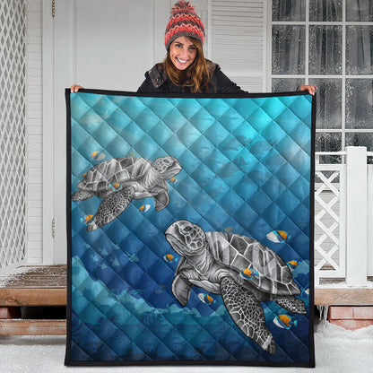 Hawaii Premium Quilt Turtle And Humuhumunukunukuapua'a New