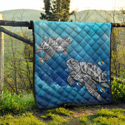 Hawaii Premium Quilt Turtle And Humuhumunukunukuapua'a New