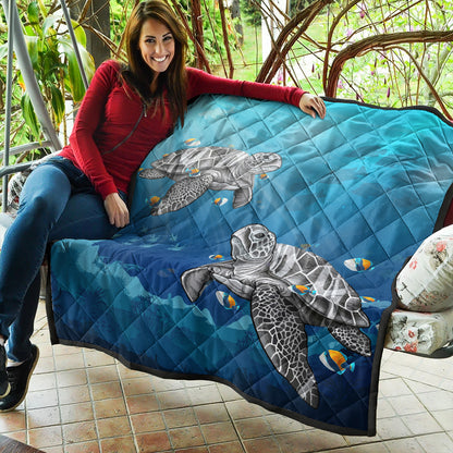 Hawaii Premium Quilt Turtle And Humuhumunukunukuapua'a New