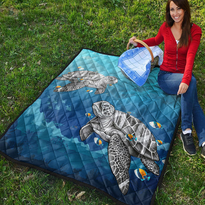 Hawaii Premium Quilt Turtle And Humuhumunukunukuapua'a New