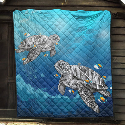 Hawaii Premium Quilt Turtle And Humuhumunukunukuapua'a New