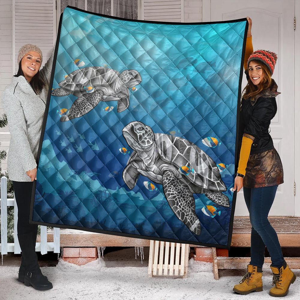 Hawaii Premium Quilt Turtle And Humuhumunukunukuapua'a New