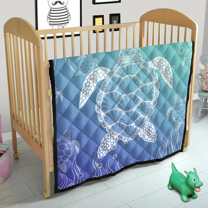 Hawaii Premium Quilt Turtle Gardiant Background