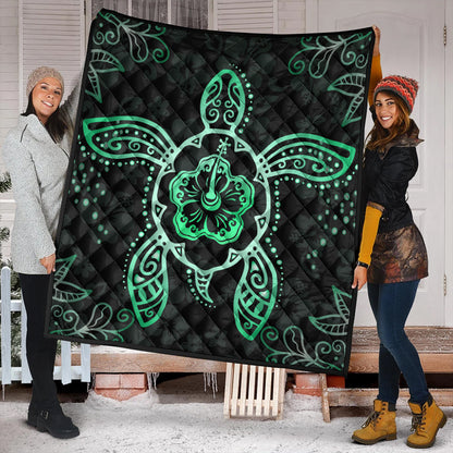 Hawaii Premium Quilt Turtle Hibiscus Green New