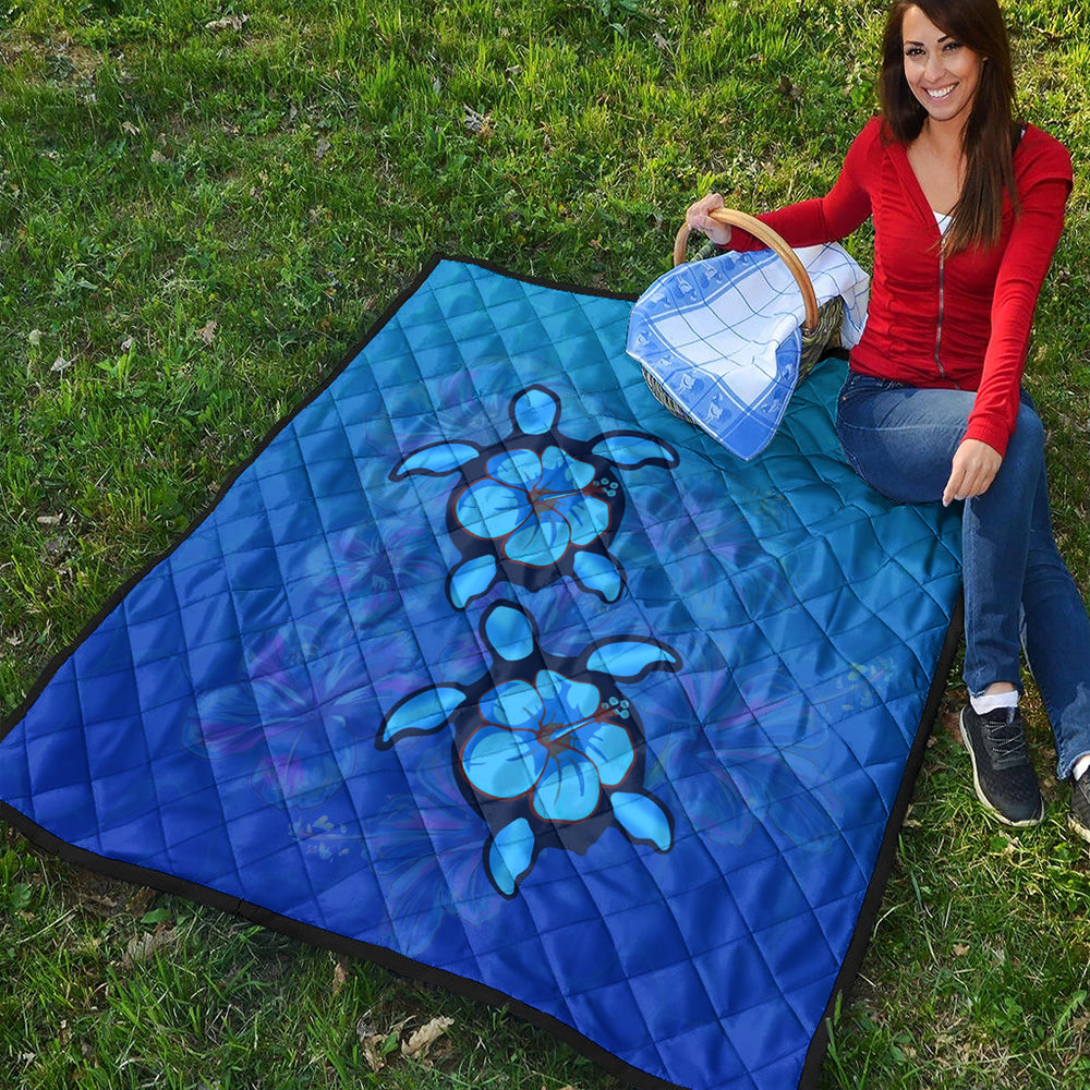 Hawaii Premium Quilt Turtle Hibiscus Ocean