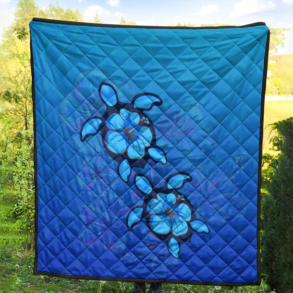 Hawaii Premium Quilt Turtle Hibiscus Ocean