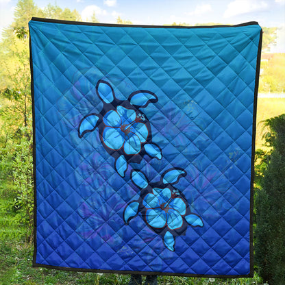 Hawaii Premium Quilt Turtle Hibiscus Ocean