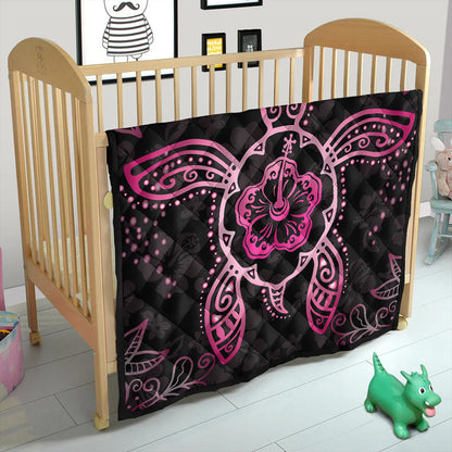 Hawaii Premium Quilt Turtle Hibiscus Pink