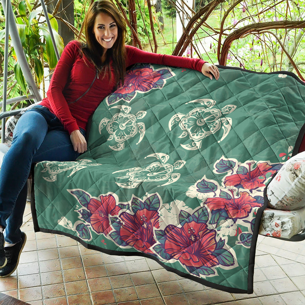 Hawaii Premium Quilt Turtle Hibiscus Summer