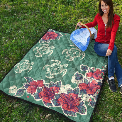 Hawaii Premium Quilt Turtle Hibiscus Summer