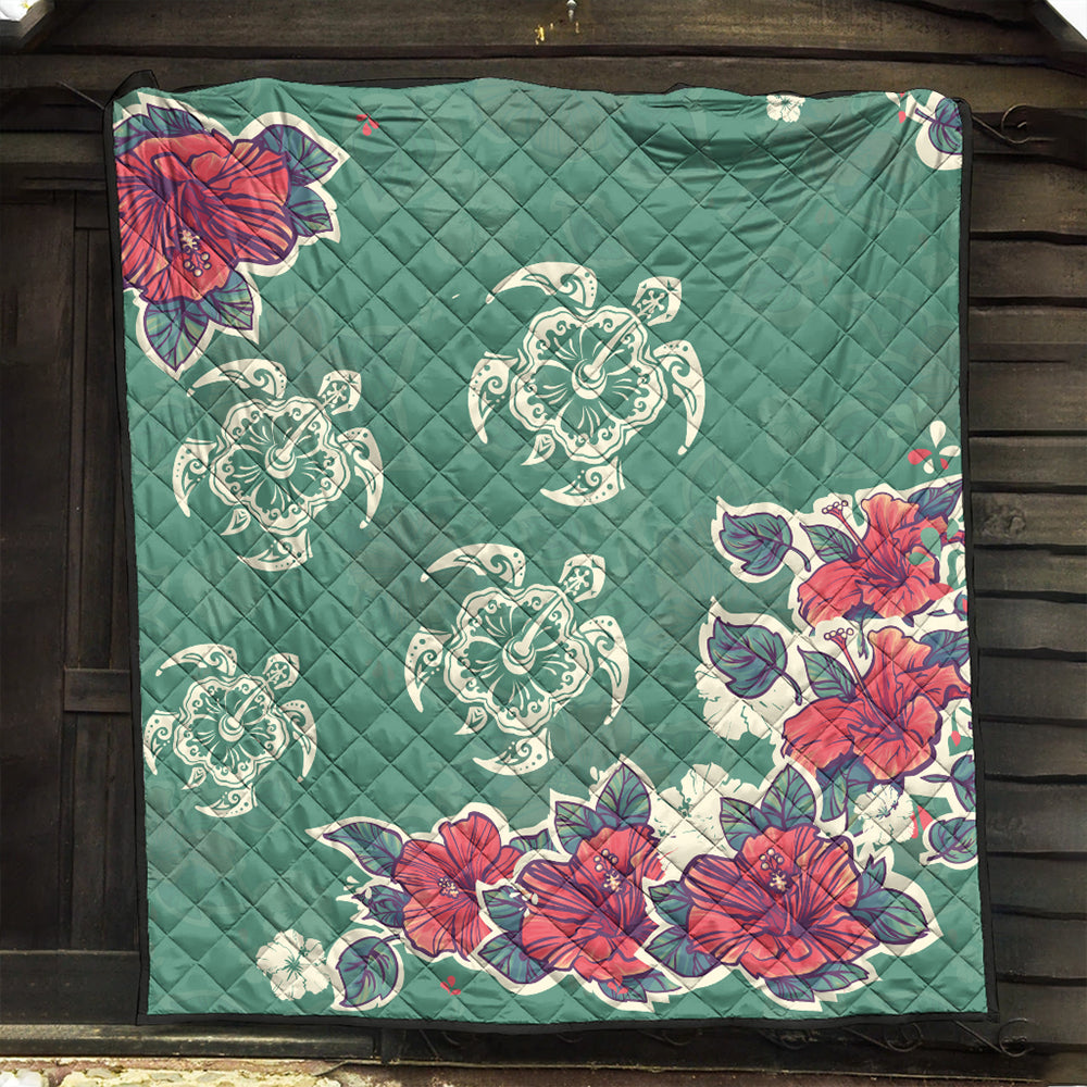 Hawaii Premium Quilt Turtle Hibiscus Summer
