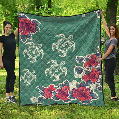 Hawaii Premium Quilt Turtle Hibiscus Summer