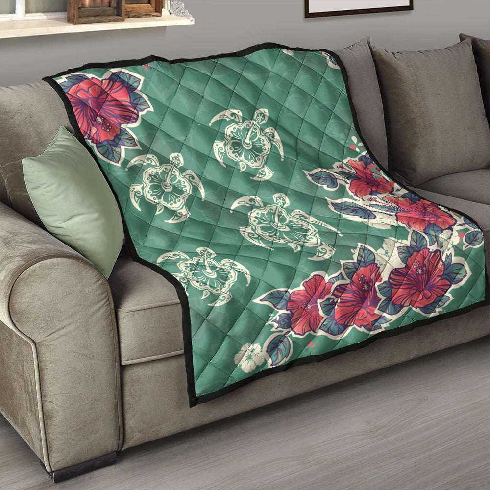 Hawaii Premium Quilt Turtle Hibiscus Summer
