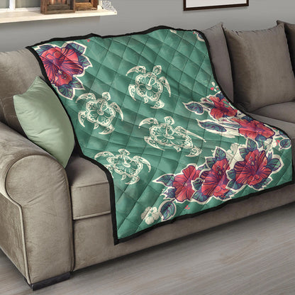 Hawaii Premium Quilt Turtle Hibiscus Summer