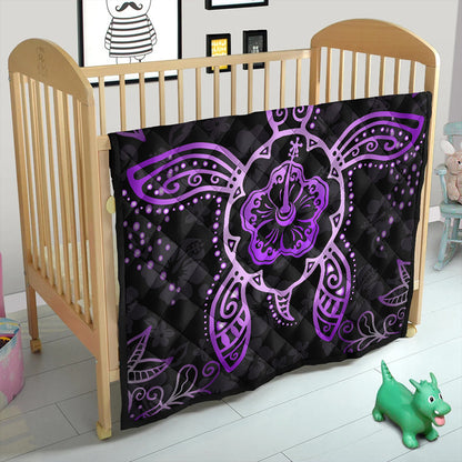 Hawaii Premium Quilt Turtle Hibiscus Violet