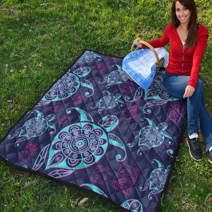 Hawaii Premium Quilt Turtle Neon