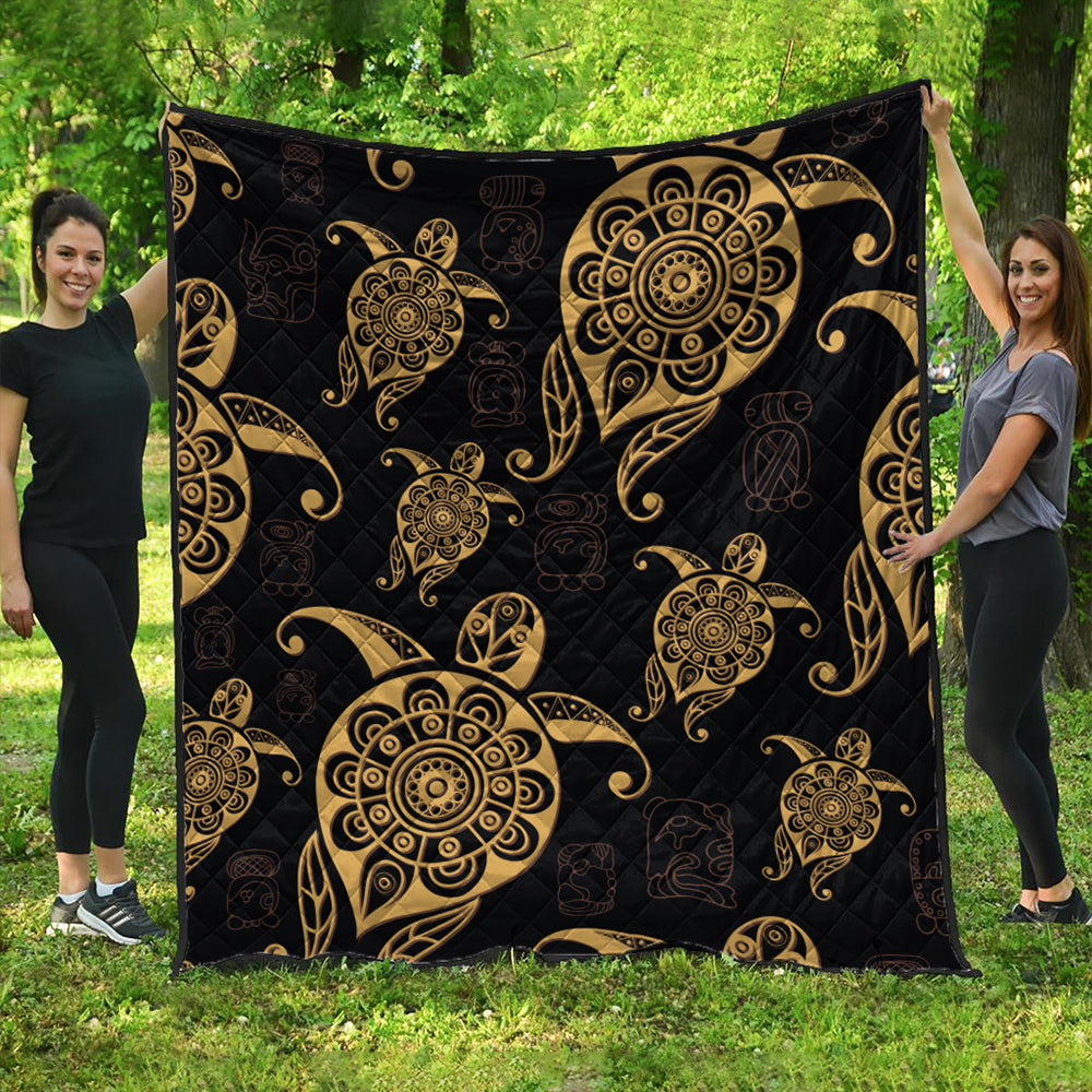 Hawaii Premium Quilt Turtle Pattern Golden