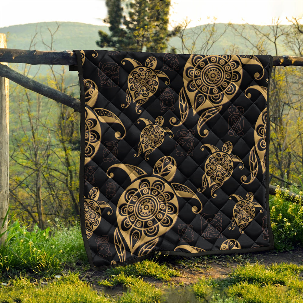 Hawaii Premium Quilt Turtle Pattern Golden